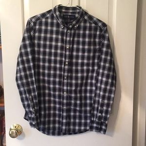 Plaid button down cotton shirt - boys L(14-16)